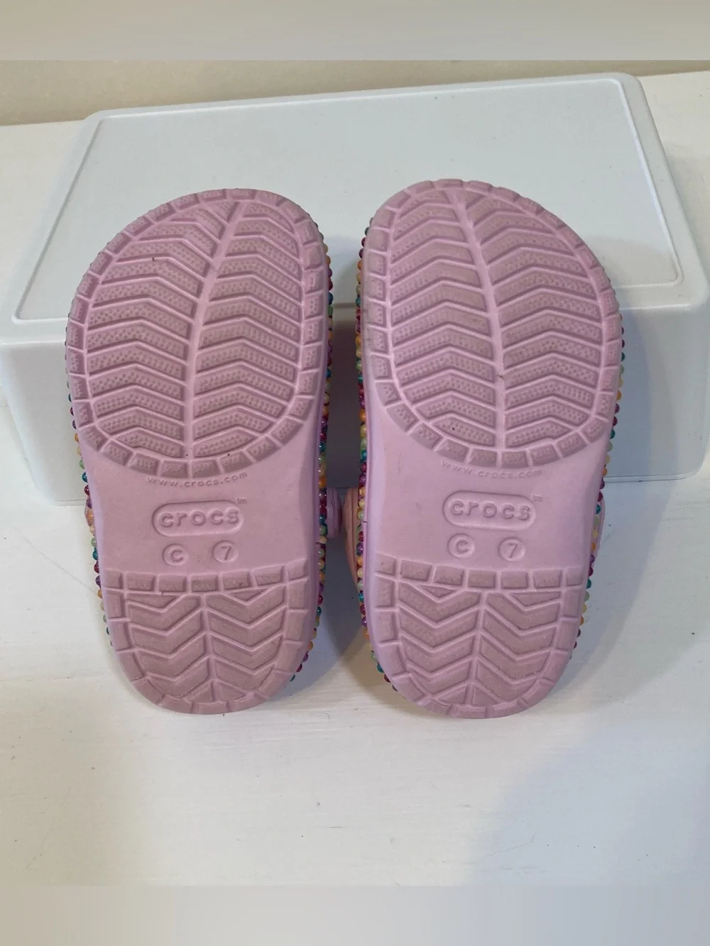 Crocs Kids Crocband Gem Band Clog Sz C7 Girls Ballerina Pink Shoes
